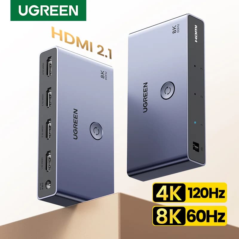 Suis HDMI 2.1 3-in-1 Keluaran 8K dengan Kawalan Jauh