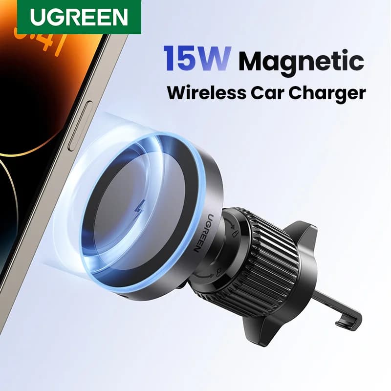 Penyangga Pengecas Kereta Wayarles Magnetik Qi2, 25W