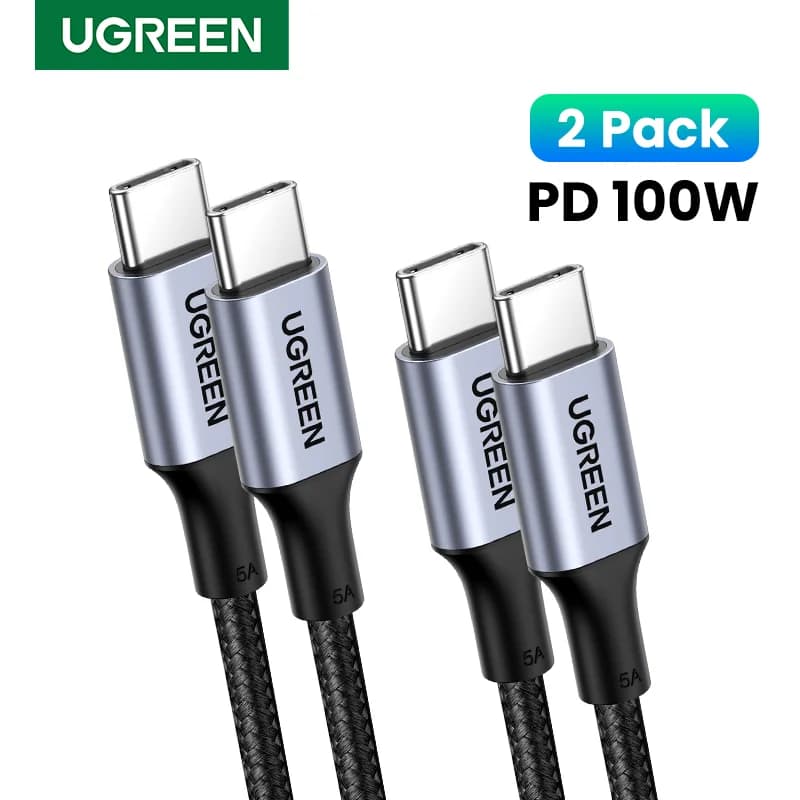 Set 2 Keping Kabel USB-C ke USB-C PD 100W