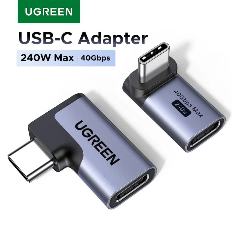 Adapter USB-C ke USB-C Sudut Kanan 2 Pek
