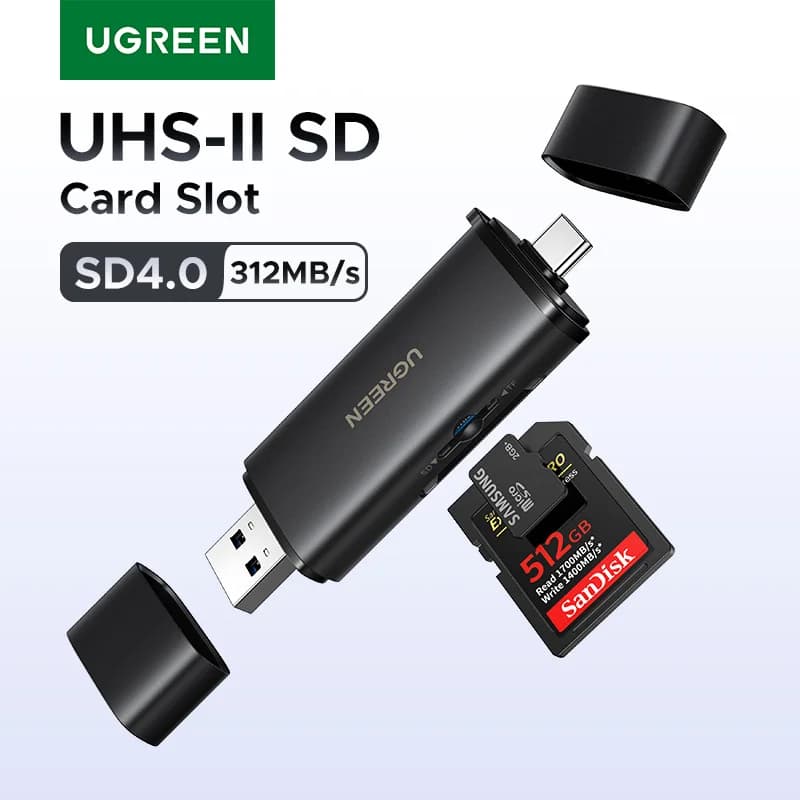 Pembaca Kad USB-C SD 4.0, 312MB/s