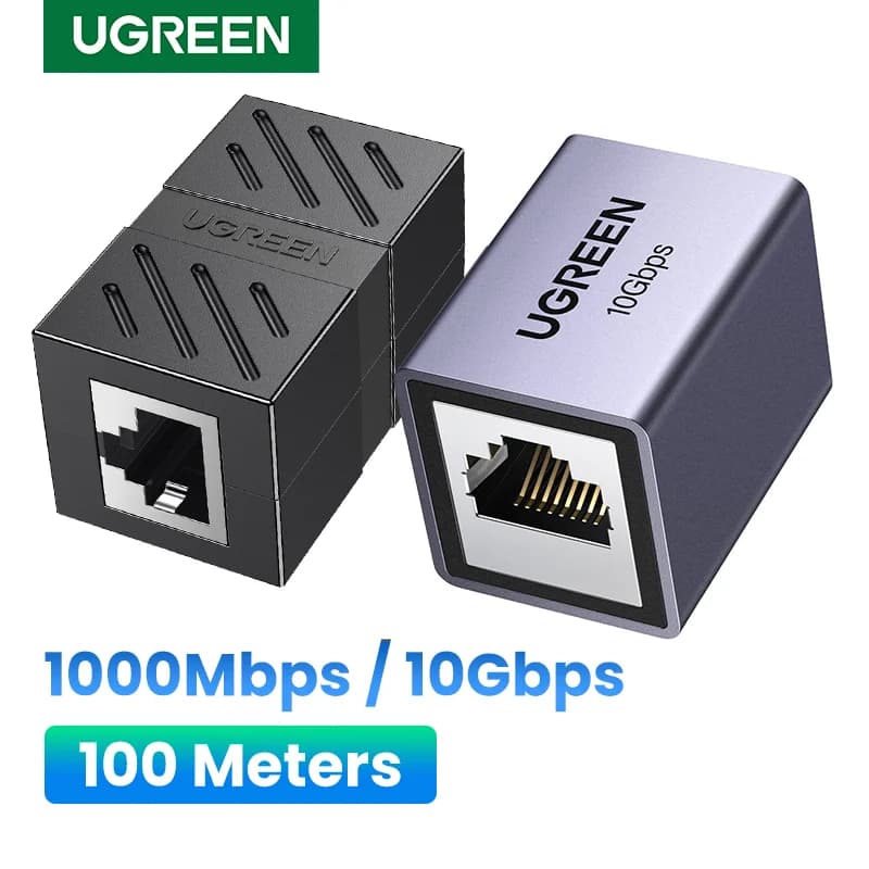 Penyesuai Penghubung RJ45 Ethernet Betina-ke-Betina