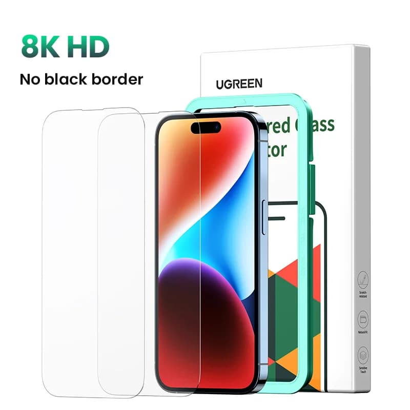 Pelindung Skrin Kaca Tempered 2-Keping untuk iPhone