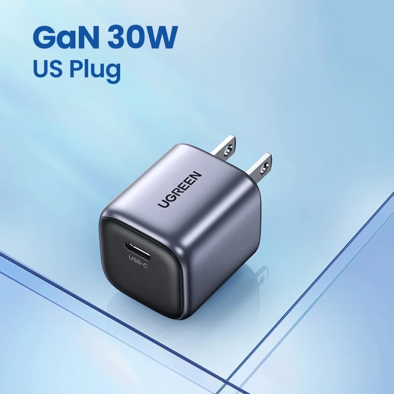 Pengecas Pantas GaN 30W dengan PD3.0 untuk iPhone dan Android