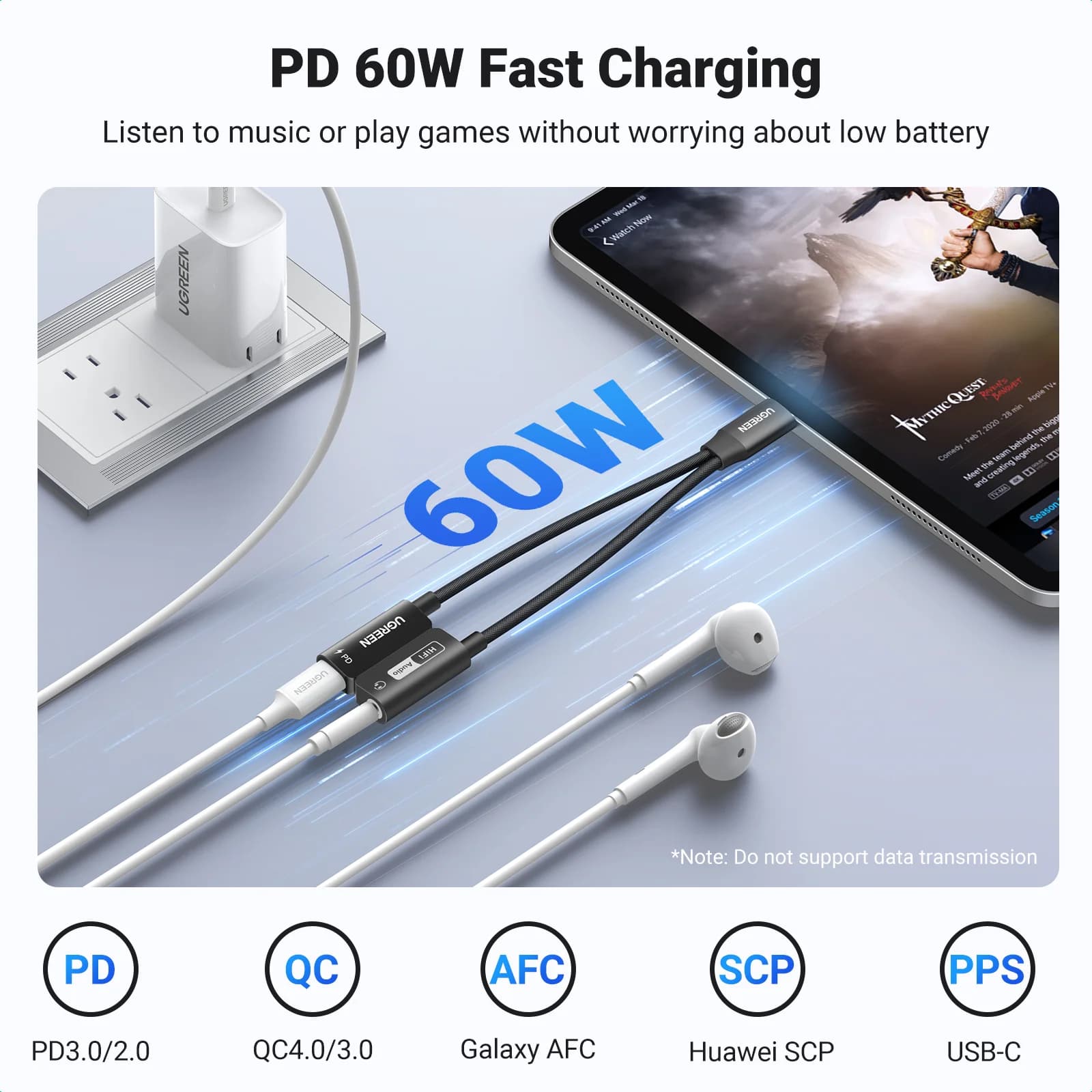 Penyesuai Headphone USB-C dan Pengecasan PD