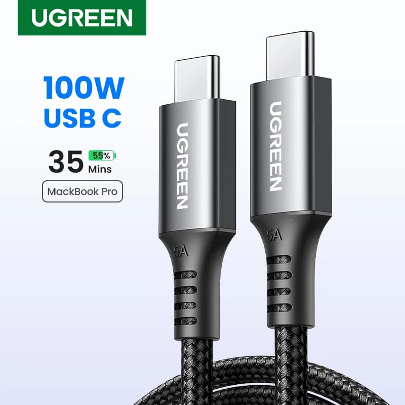 Kabel Pengecas Pantas PD USB-C ke USB-C 100W