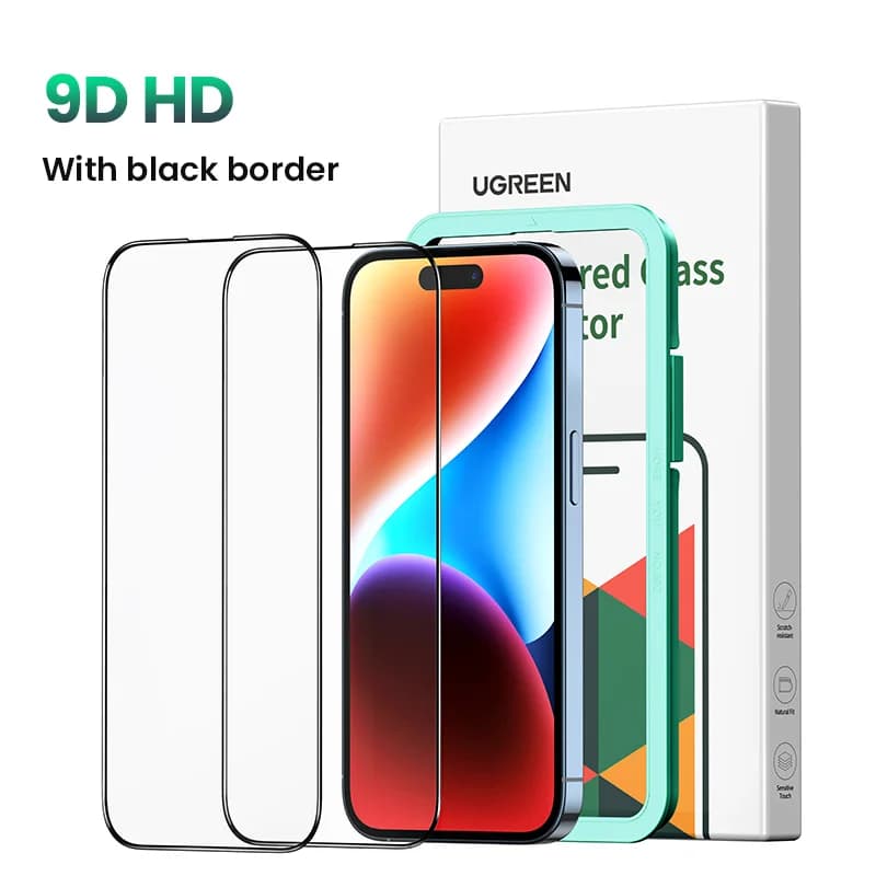 Pelindung Skrin Kaca Tempered 2-Keping untuk iPhone