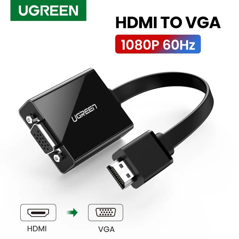 Penyesuai HDMI ke VGA dengan Audio 3.5mm, 1080P