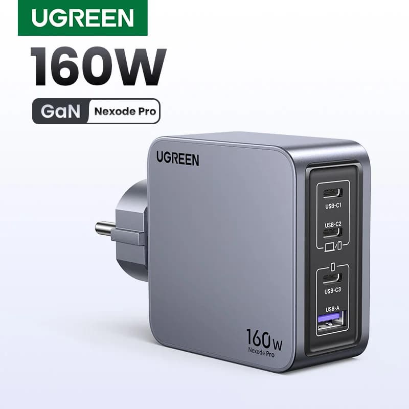 Pengecas USB-C GaN 160W dengan Plug Korea