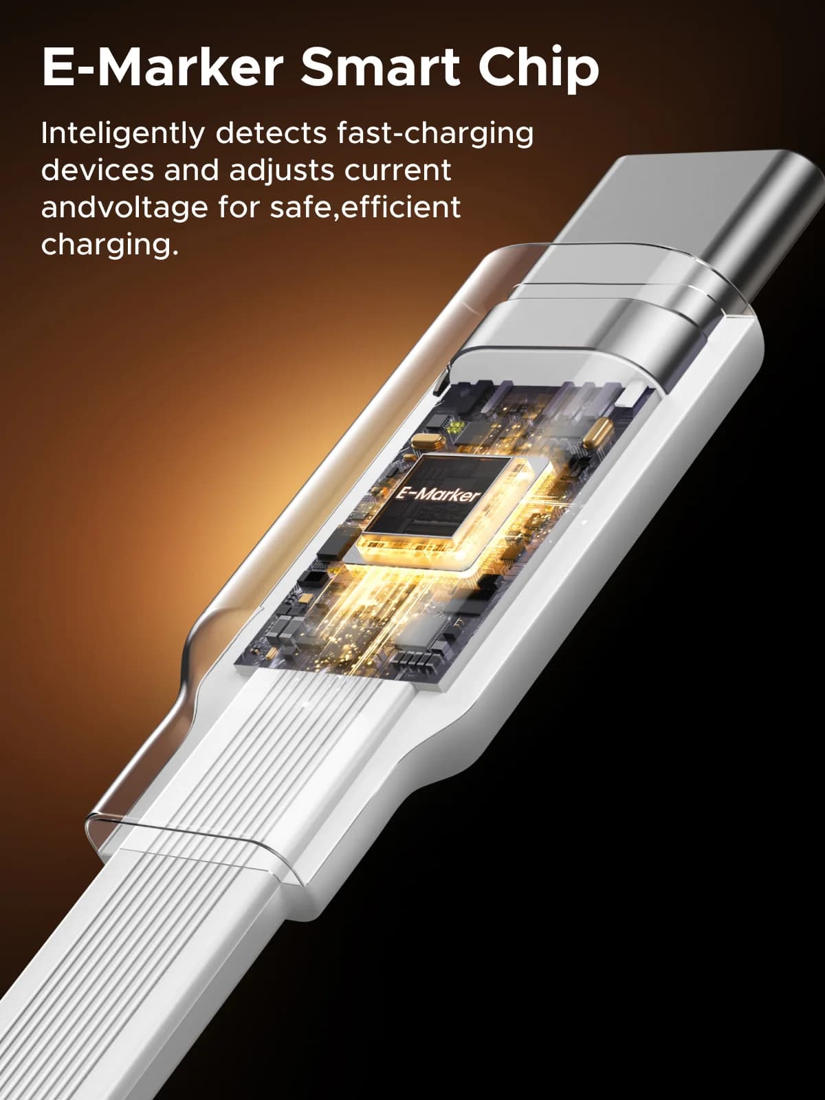 Kabel USB-C ke USB-C Boleh Tarik Balik, PD 100W