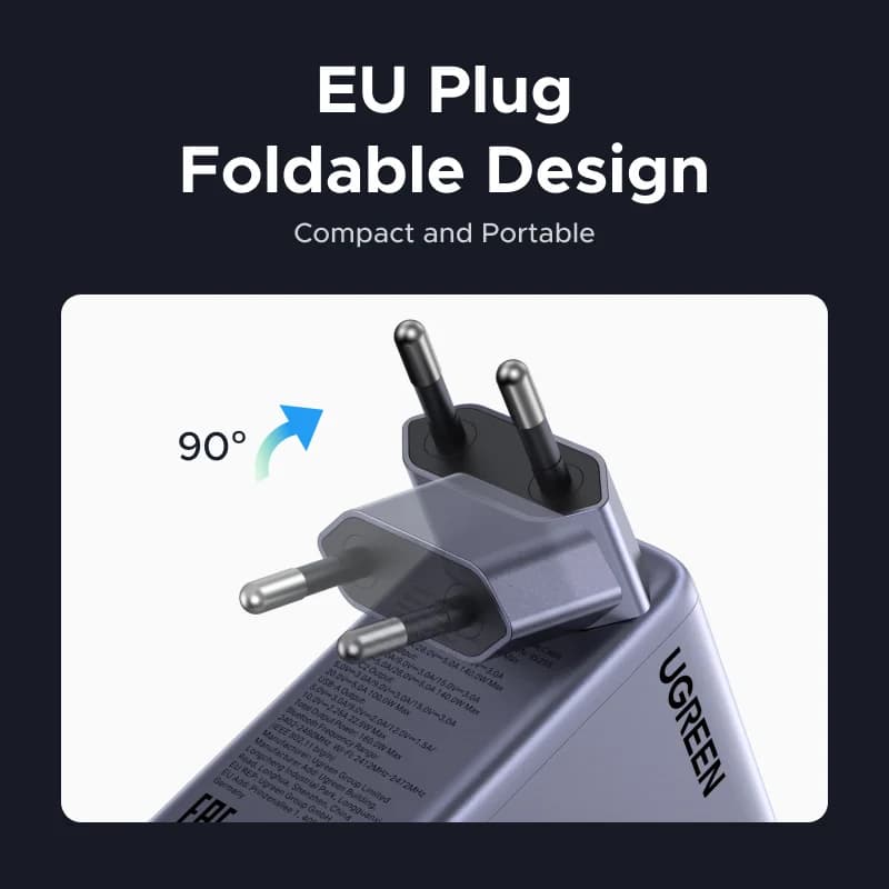 Pengecas GaN 160W dengan Kabel Boleh Tarik dan Paparan