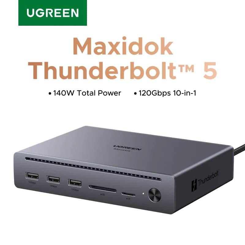 Stesen Docking Thunderbolt 5 10-dalam-1 dengan 120Gbps
