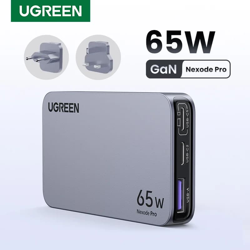 Pengecas USB-C GaN 65W dengan Quick Charge 4.0