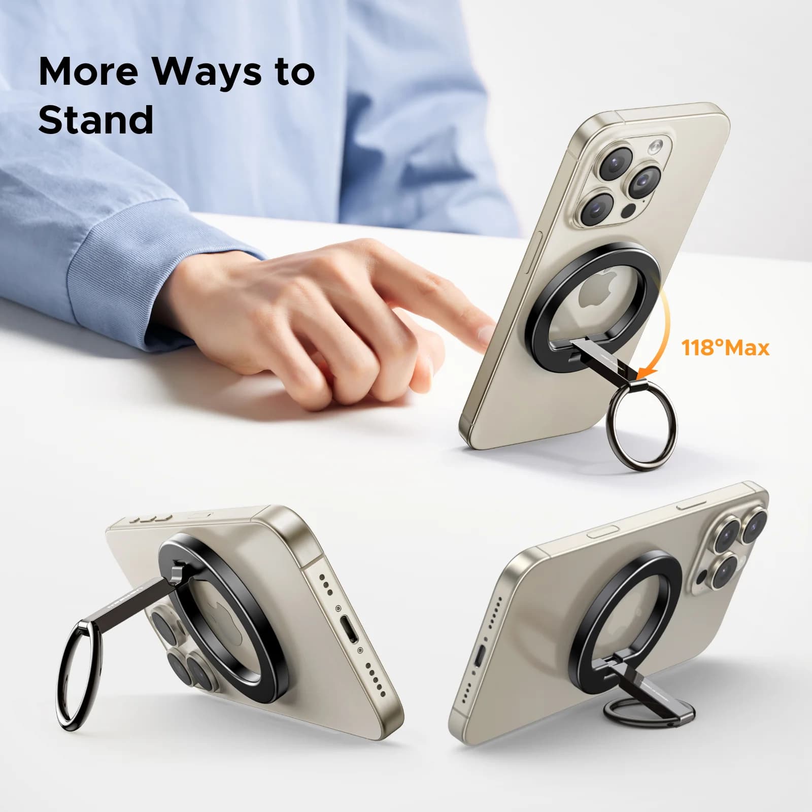 Pemegang Cincin Telefon Magnetik, Tapak Putaran 360°