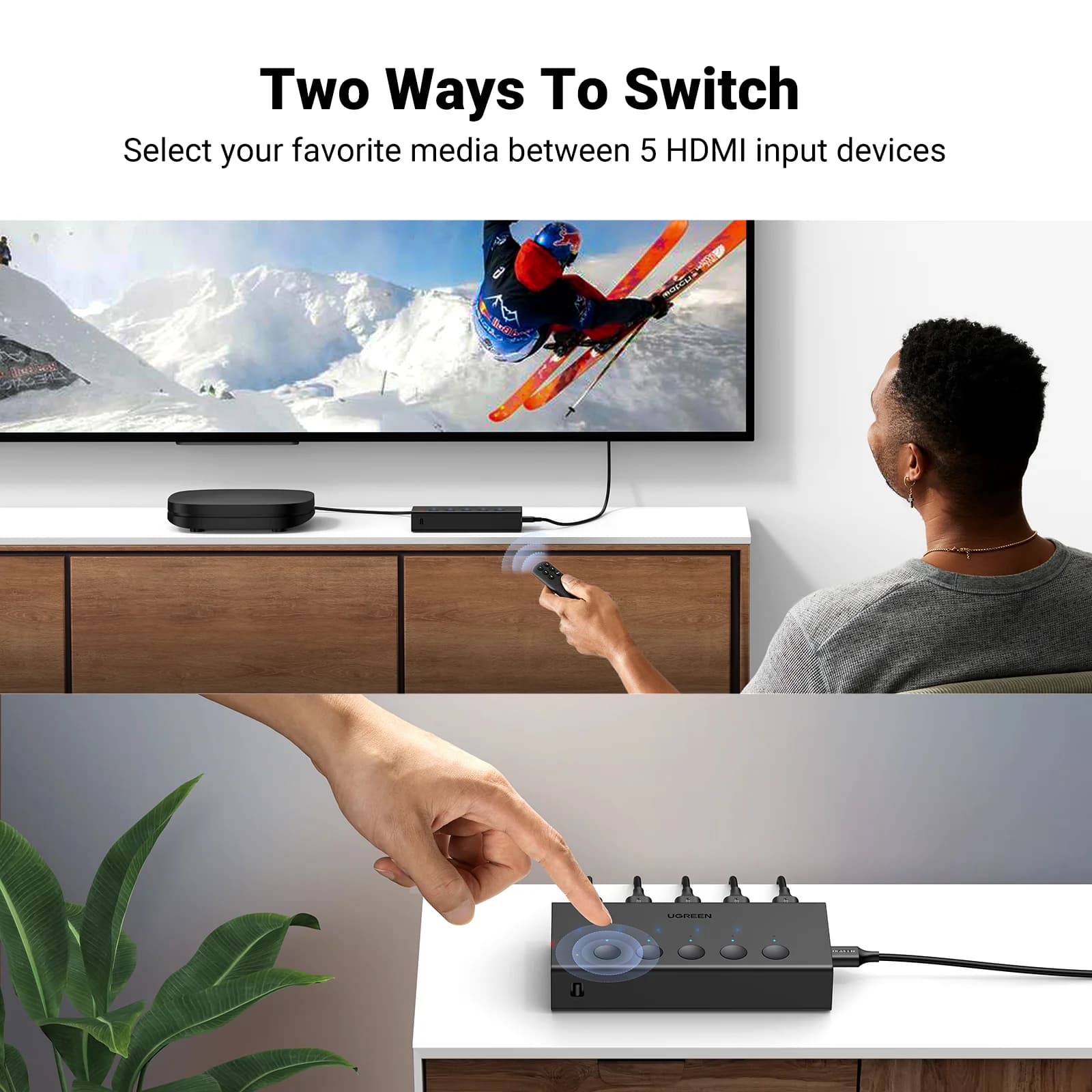 Suis HDMI 4K 5-Port dengan Kawalan Jauh