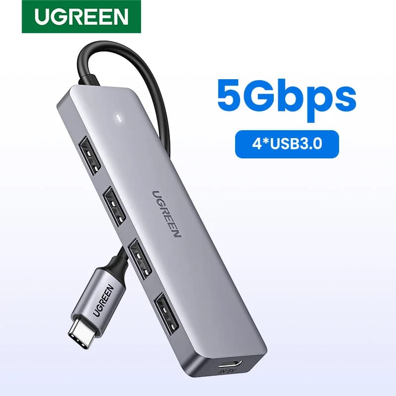 Penghala/Pemisah Hub USB-C ke USB 3.0 4-Port