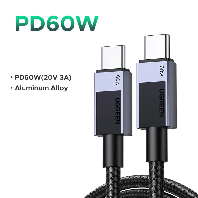 Kabel USB-C ke USB-C, Pengecasan Pantas PD 3.0 60W