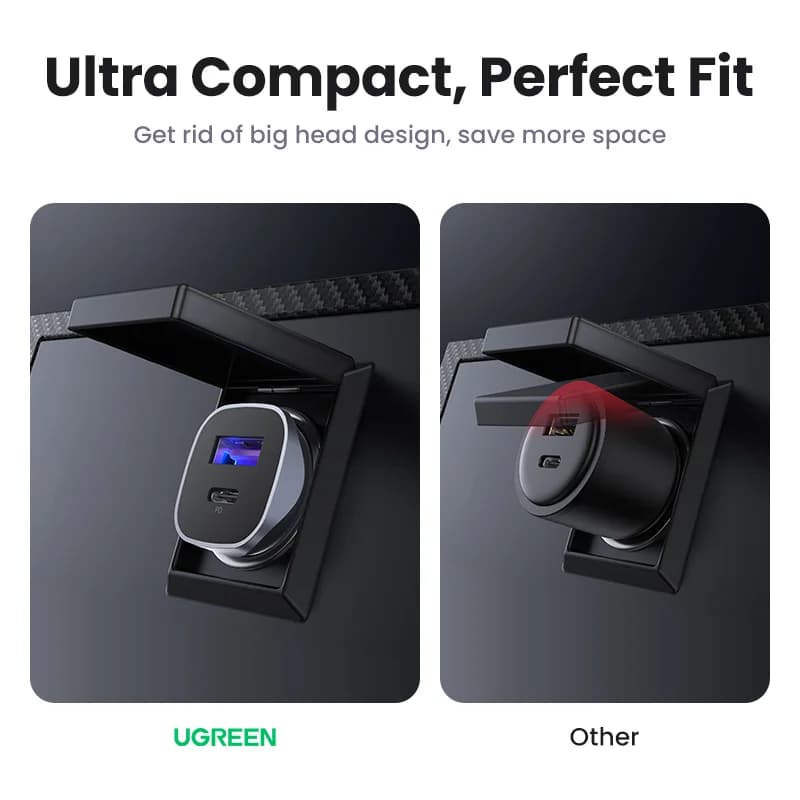 Pengecas Kereta USB-C dengan Quick Charge
