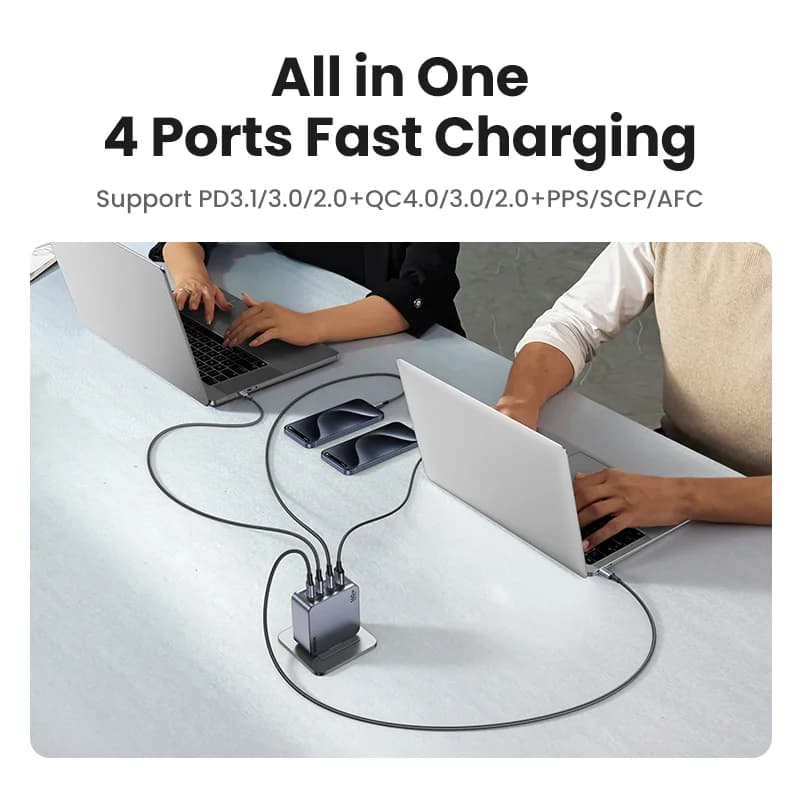 Pengecas Dinding USB-C GaN 160W, PD3.1