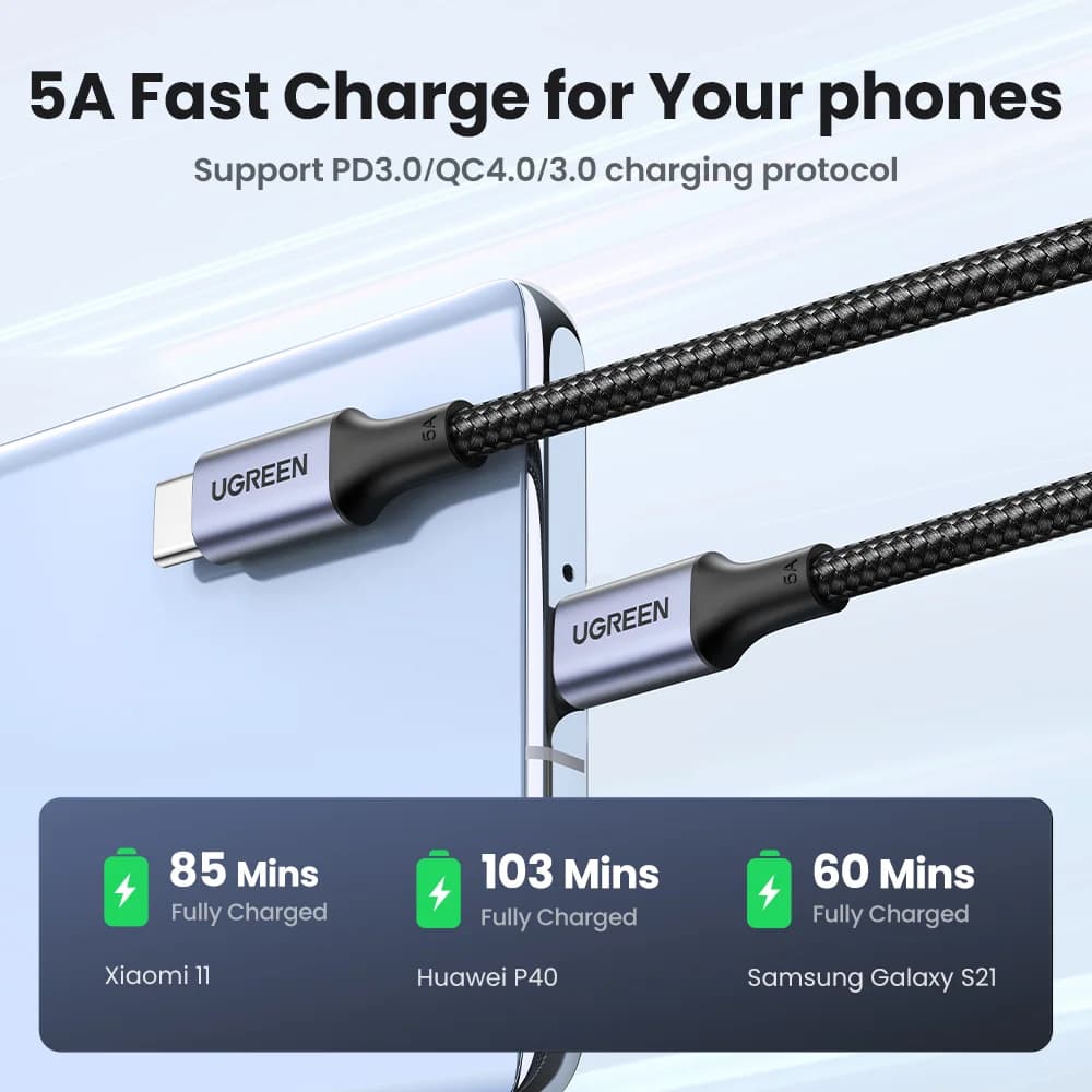 Kabel USB-C ke USB-C, PD 100W, 5A
