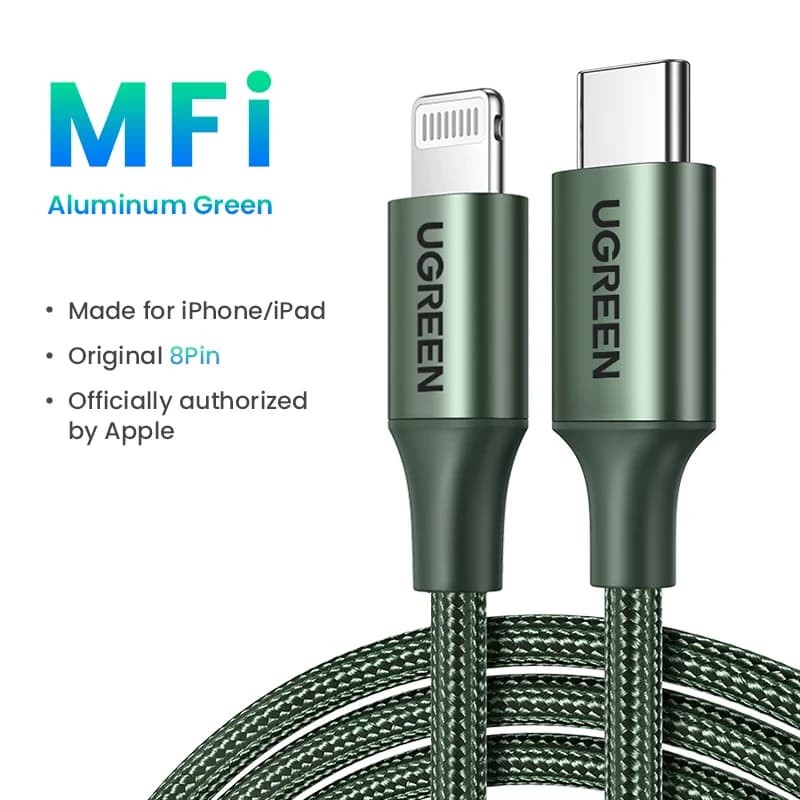 Kabel USB-C ke Lightning MFi, PD 20W