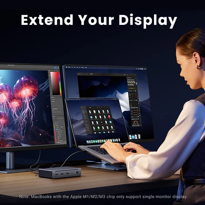 Stesen Pemindahan Data Thunderbolt 4 8-dalam-1 dengan Keluaran 8K