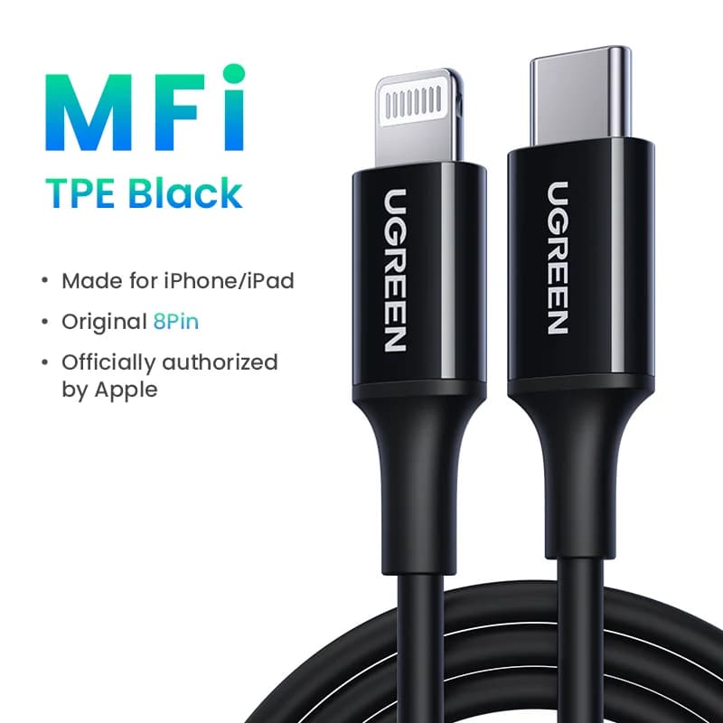 Kabel USB-C ke Lightning, PD 20W, MFi