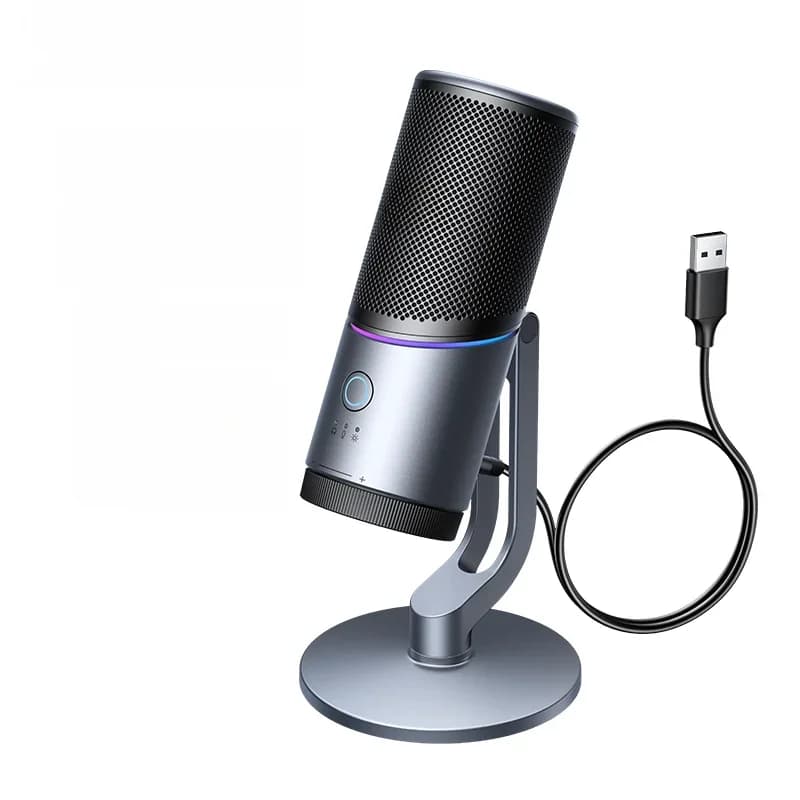 Mikrofon Kondenser USB Profesional dengan RGB