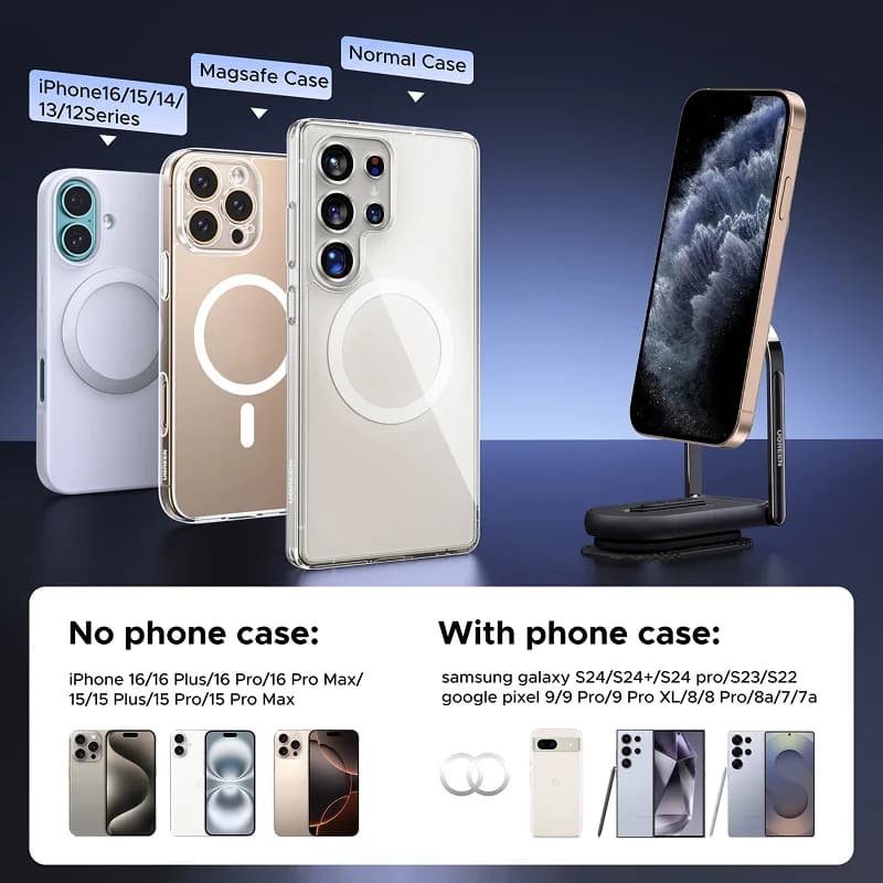 Pemegang Telefon Kereta Dashboard Magnetik Boleh Diputar