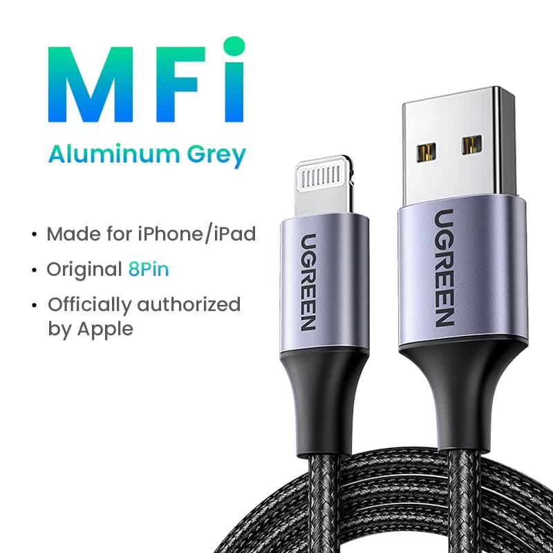 Kabel Pengecas Pantas USB ke Lightning Bertauliah MFi