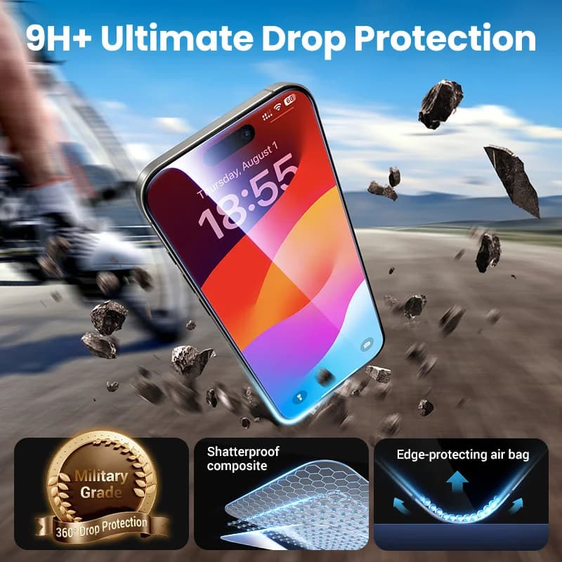 Pelindung Skrin Kaca Tempered 2-Keping untuk iPhone