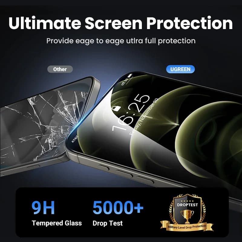 Pelindung Skrin Kaca Tempered untuk iPhone 16 Pro Max