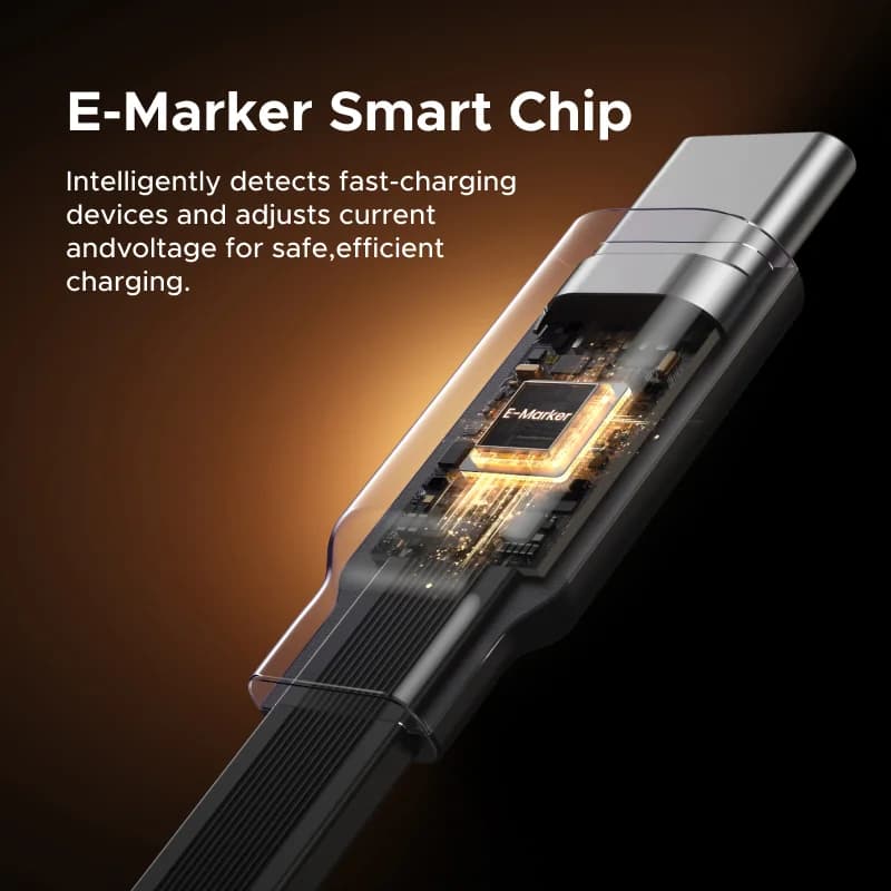 Kabel Pengecasan Pantas USB-C ke USB-C 100W Boleh Tarik Balik