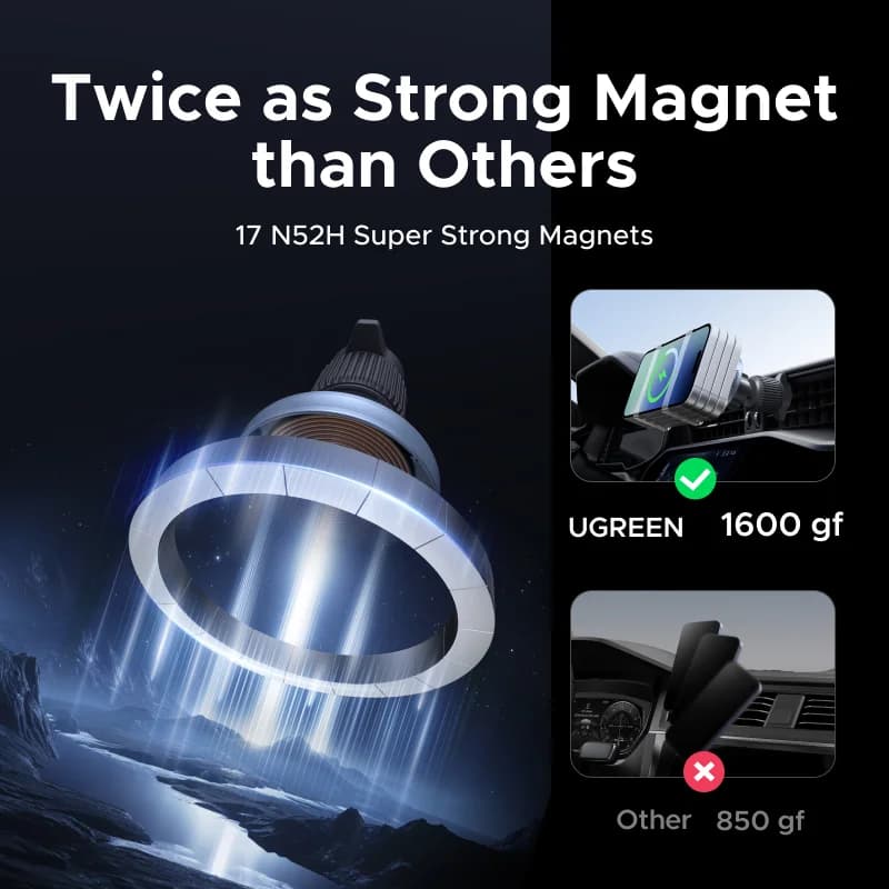 Pengecas Kereta Wayarles Magnetik Qi2.2, 25W