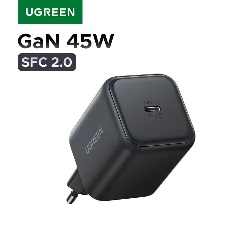 Pengecas Dinding GaN USB-C 45W, Palam EU