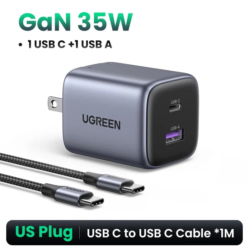 Pengecas Pantas GaN USB-C PD 35W