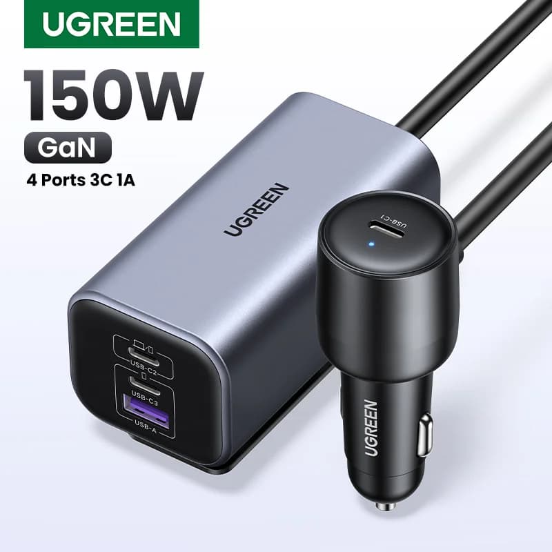 Pengecas Kereta GaN 150W dengan 4 Port USB