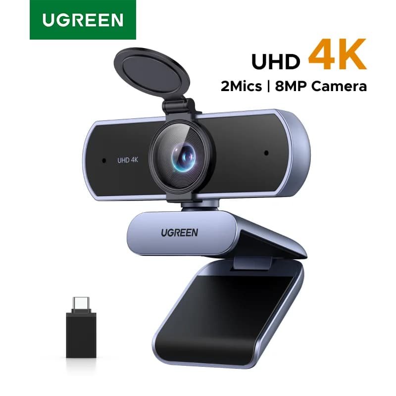 Webcam 4K, 8MP, Fokus Auto, Mikrofon Dwi