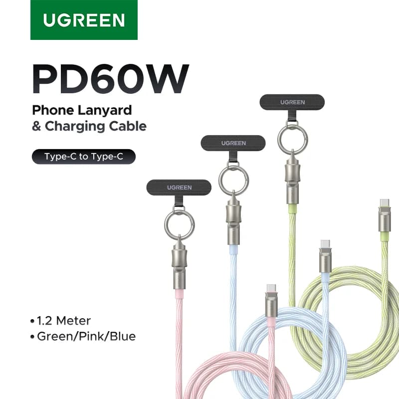 Kabel Pengecasan Tali Leher USB-C PD60W