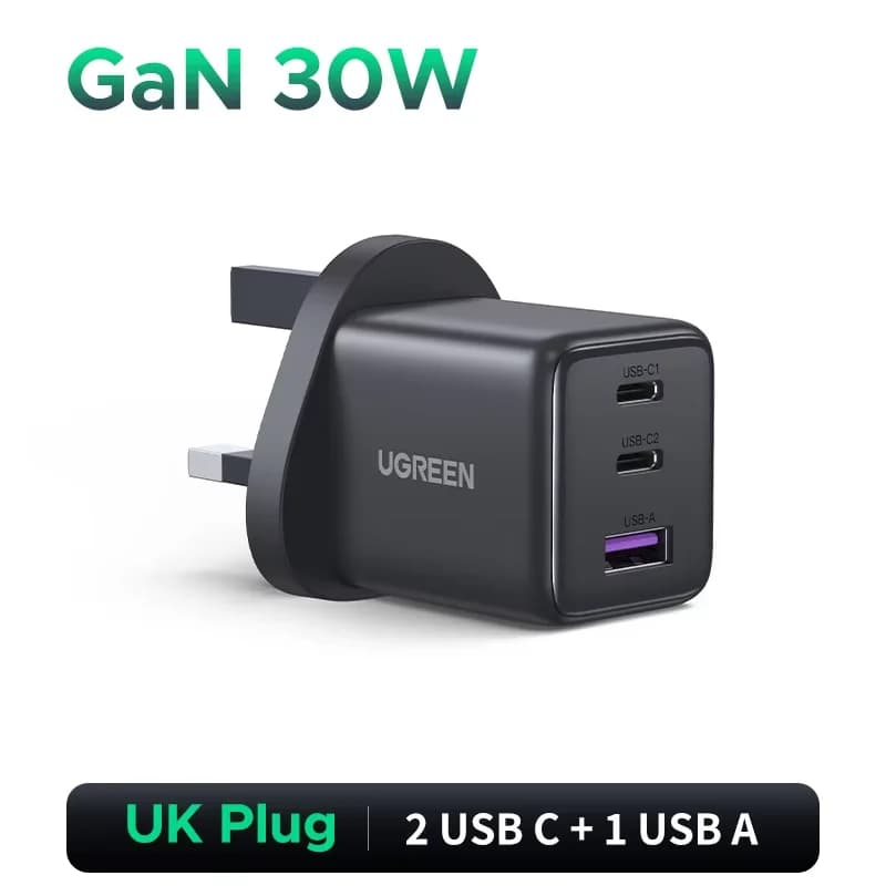 Pengecas Dinding USB-C GaN 30W, PD 3.0