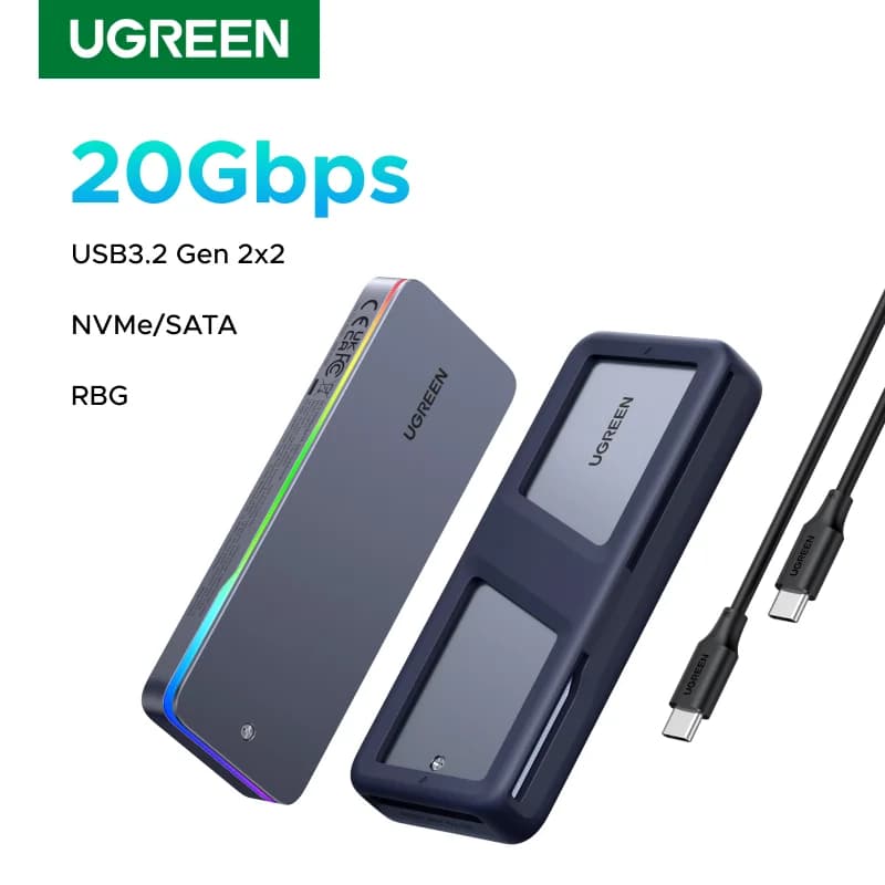 Enklosur SSD M.2 NVMe/SATA, USB 3.2 Gen 2