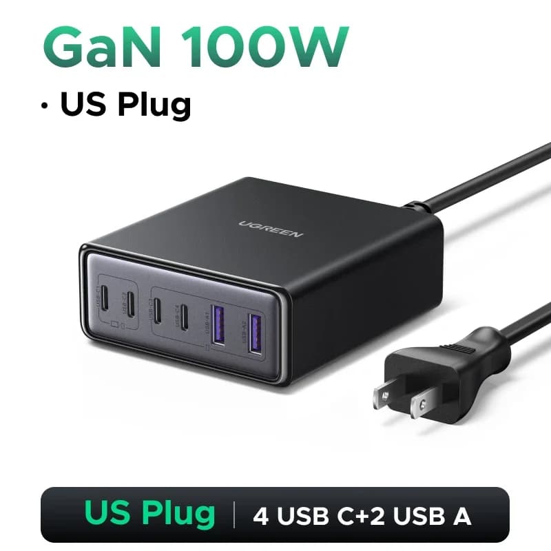 Pengecas Desktop GaN 200W, Palam AS
