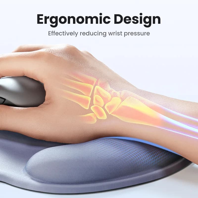 Pad Tetikus Memori Busa Ergonomik dengan Sokongan Pergelangan Tangan