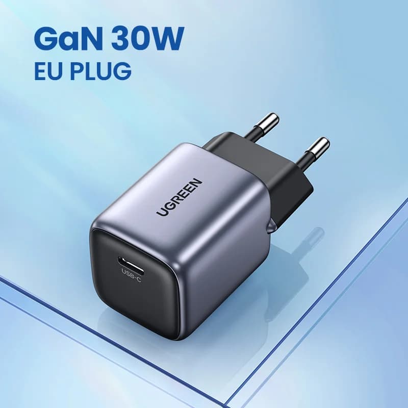Pengecas Pantas GaN 30W dengan PD3.0 untuk iPhone dan Android
