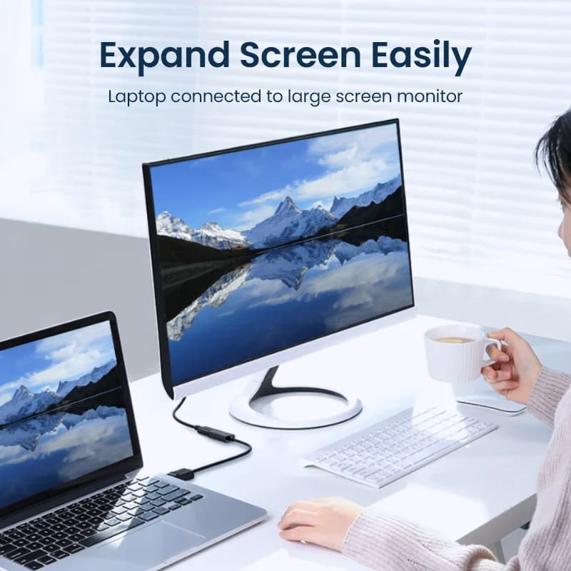 Penyesuai Pengubah DisplayPort ke HDMI 4K