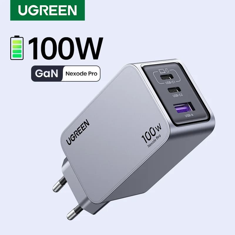 Penyesuai Dinding GaN USB-C 100W, QC4.0