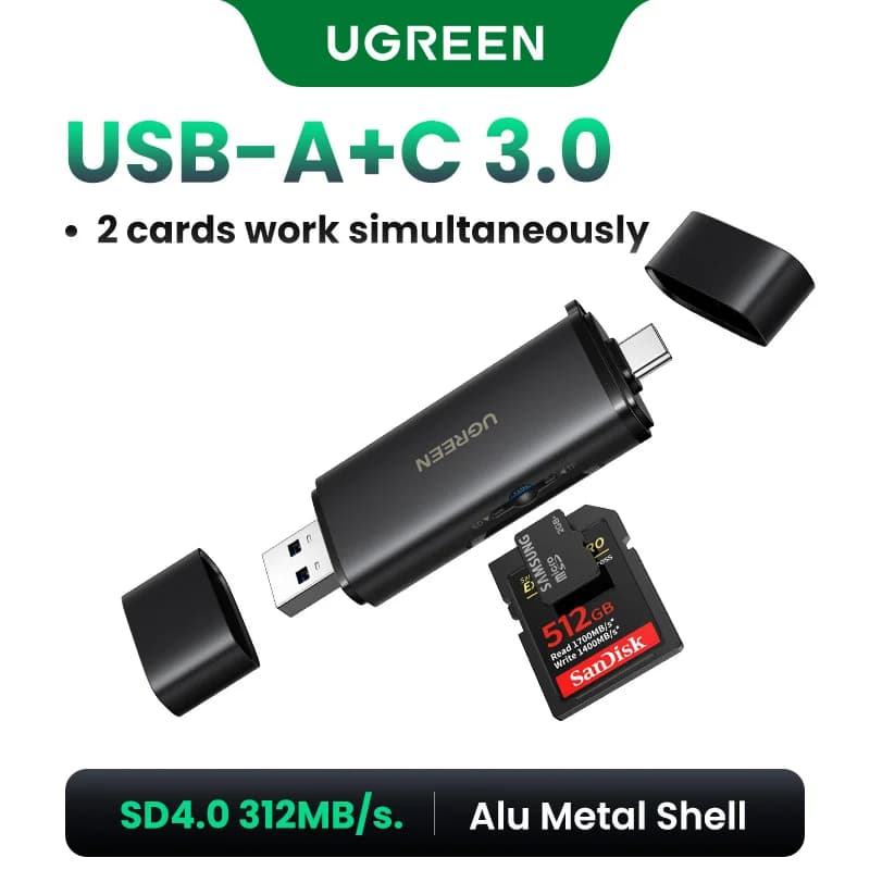 Pembaca Kad USB-C SD 4.0, 312MB/s