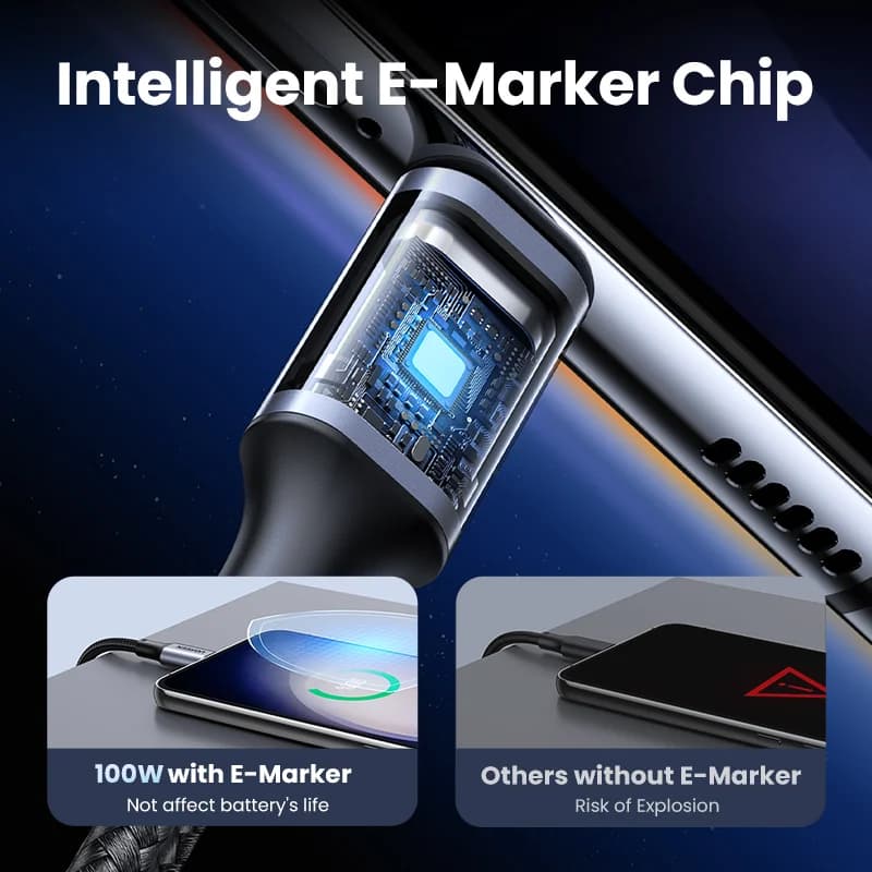 Set 2 Keping Kabel USB-C ke USB-C PD 100W