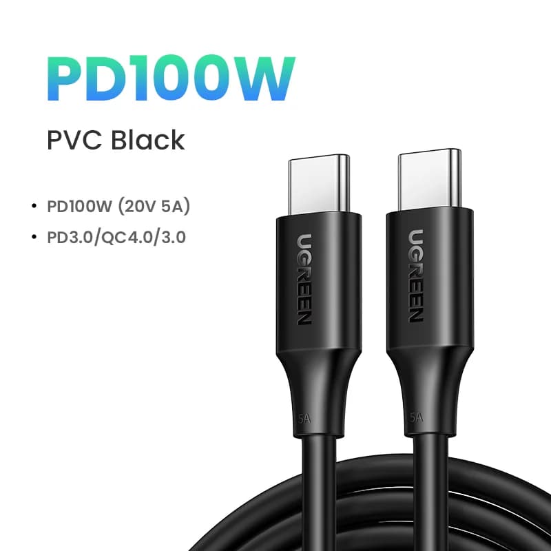 Kabel USB-C ke USB-C, 100W/60W PD, 0.5-3m