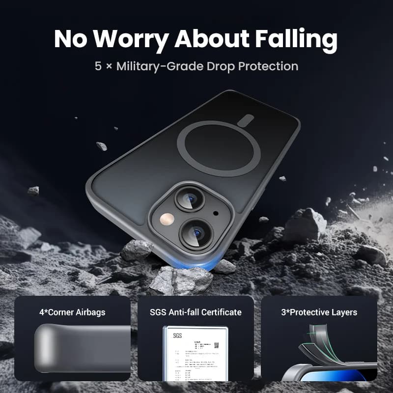 Sarung MagSafe Matte Anti-Rosak untuk iPhone